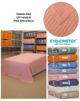 ETEHOMETEX HAVUZLU PİKE ÇİFT KİŞİLİK 220X240CM PEMBE 8696474231846